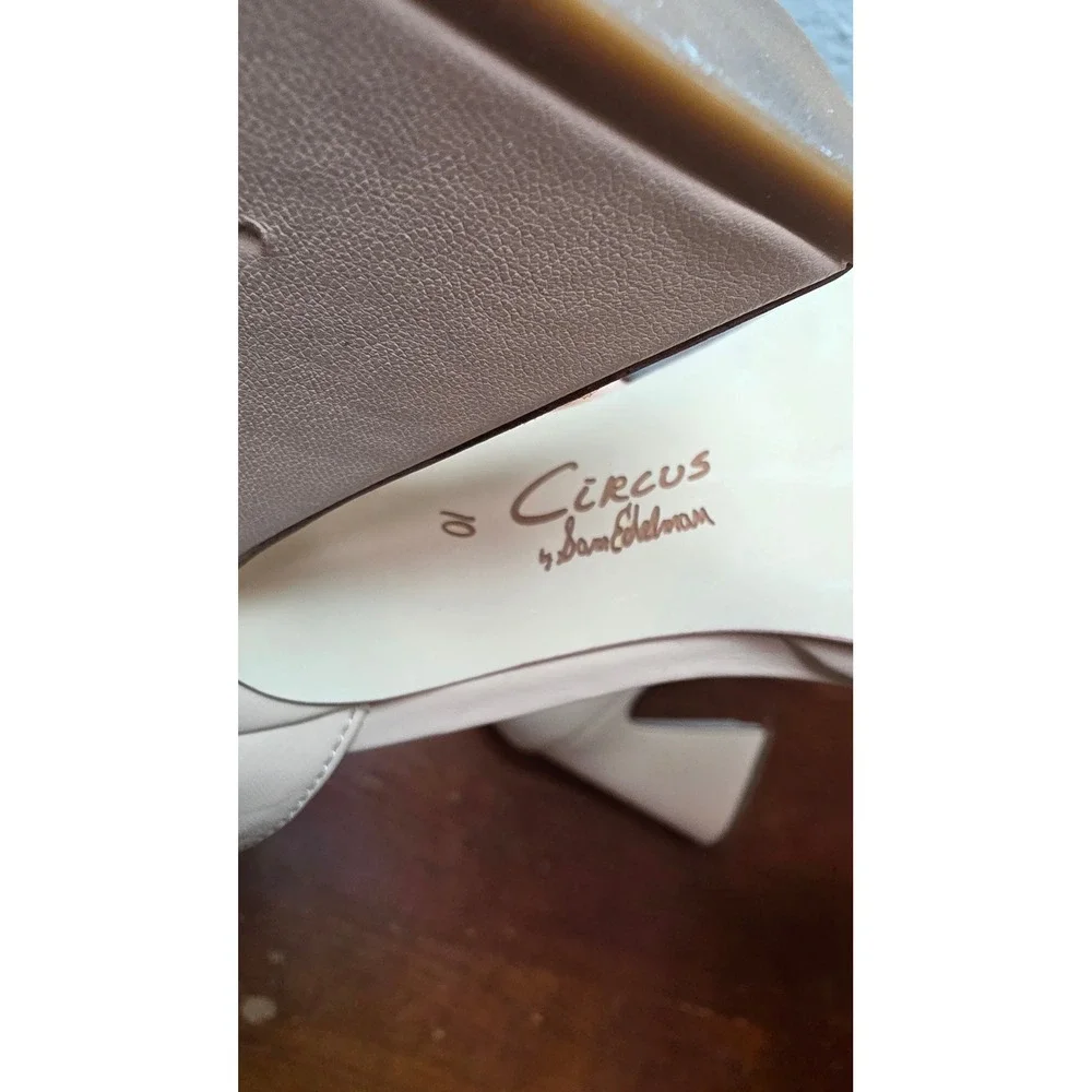 Circus by Sam Edelman Block Heel Sandals Women 10 Beige Ankle Strap Flared Heel - Picture 6 of 7